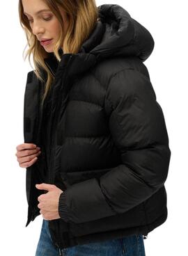 Veste matelassée à capuche Superdry Hooded 5 Baffle Puffer noire pour femme