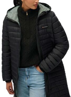 Manteau matelassé Superdry Hood Fuji Lite noir pour femme