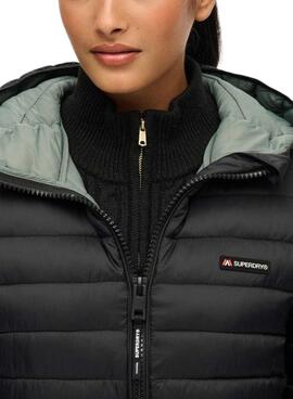 Manteau matelassé Superdry Hood Fuji Lite noir pour femme
