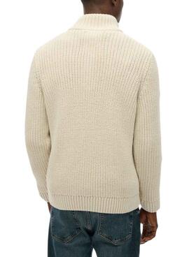 Maillot Superdry Jacob Cable beige pour homme