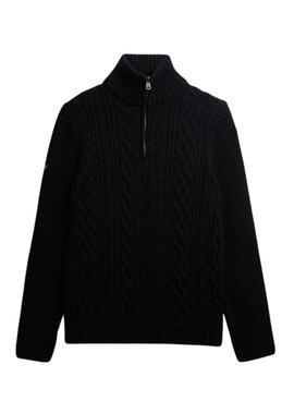 Maillot Superdry Jacob Cable bleu marine pour homme.