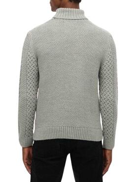 Pull Superdry Jacob Cable gris pour homme