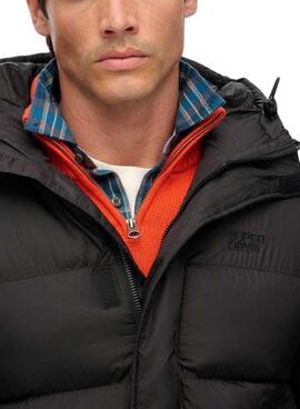 Veste matelassée à capuche Superdry Hooded Tech Padded noire pour homme