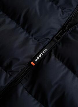 Veste matelassée à capuche Superdry Hooded Sports Puffer bleu marine pour homme