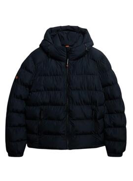 Veste matelassée à capuche Superdry Hooded Sports Puffer bleu marine pour homme