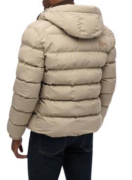Veste matelassée Superdry Hooded Sports Puffer beige pour homme