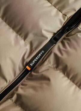 Veste matelassée Superdry Hooded Sports Puffer beige pour homme