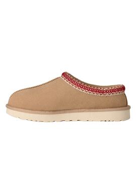 Sabots UGG Tasman II beige et grenat pour femme