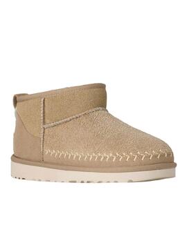 Bottes UGG Classic Ultra Mini Biarritz beige pour femme