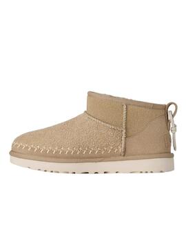 Bottes UGG Classic Ultra Mini Biarritz beige pour femme