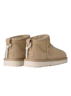 Bottes UGG Classic Ultra Mini Biarritz beige pour femme