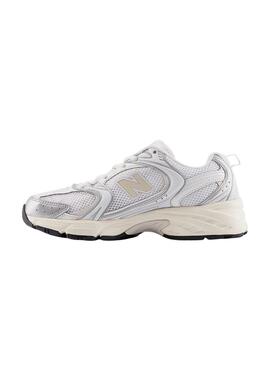 Sneakers New Balance 530 argent et blanc pour femme