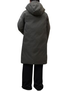Manteau réversible Ecoalf Baru vert et marine pour femme