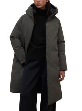 Manteau réversible Ecoalf Baru vert et marine pour femme