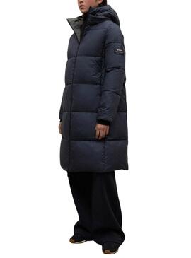 Manteau réversible Ecoalf Baru vert et marine pour femme