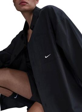 Chemise Nike Sportswear Chill Poplin noir pour femme