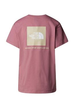 T-shirt The North Face Box rose pour femme.