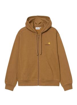 Sweat à capuche Carhartt marron à fermeture éclair pour homme