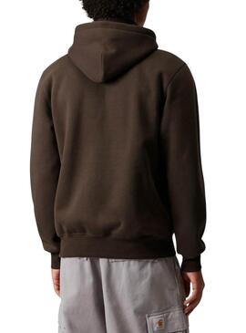 Sweatshirt Carhartt avec marque et capuche marron pour homme