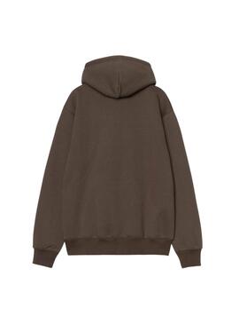 Sweatshirt Carhartt avec marque et capuche marron pour homme
