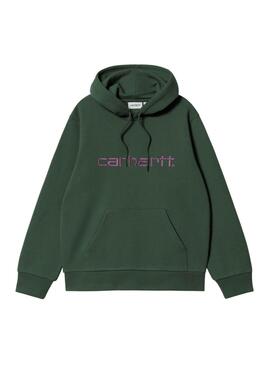 Sweatshirt Carhartt avec logo et capuche verte pour homme