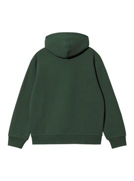 Sweatshirt Carhartt avec logo et capuche verte pour homme
