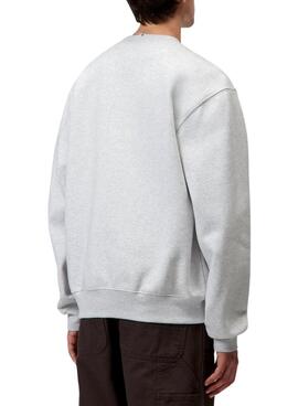 Sweatshirt Carhartt marque brodée grise pour homme