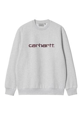 Sweatshirt Carhartt marque brodée grise pour homme