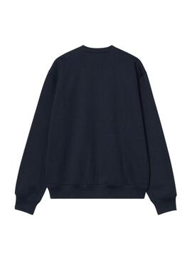 Sweatshirt Carhartt, marque brodée bleu marine pour homme.