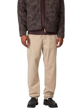 Pantalon Carhartt Newel beige en côtelé pour homme