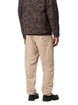 Pantalon Carhartt Newel beige en côtelé pour homme