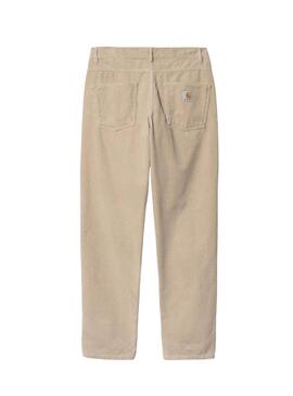 Pantalon Carhartt Newel beige en côtelé pour homme