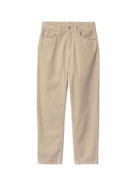 Pantalon Carhartt Newel beige en côtelé pour homme