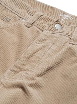 Pantalon Carhartt Newel beige en côtelé pour homme
