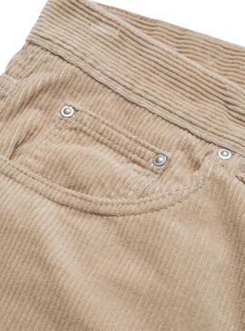 Pantalon Carhartt Newel beige en côtelé pour homme