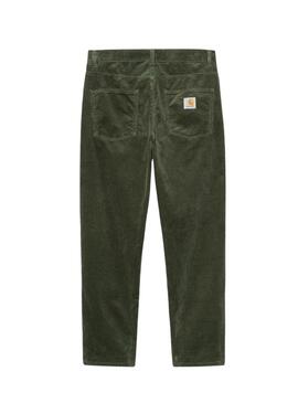Pantalon Carhartt Newel en cotelé verde para hombre.