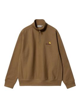 Sweat à demi-zip marron Carhartt pour homme