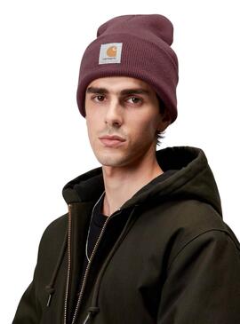 Bonnet Carhartt Watch grenat pour femme et homme