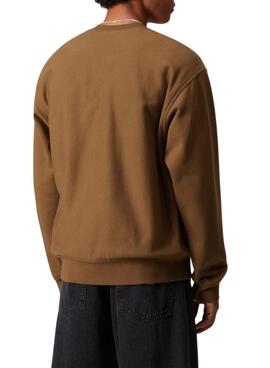 Sweatshirt Carhartt American Script marron pour homme