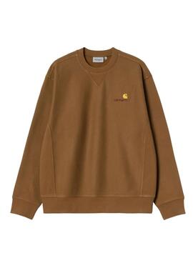 Sweatshirt Carhartt American Script marron pour homme