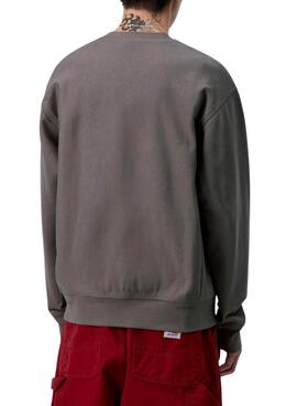 Sweat à capuche Carhartt American Script gris pour homme