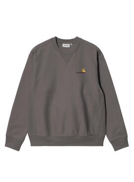 Sweat à capuche Carhartt American Script gris pour homme