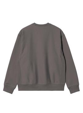 Sweat à capuche Carhartt American Script gris pour homme