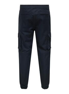 Pantalon Only and Sons Garda bleu marine pour homme