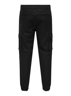 Pantalon Only and Sons Garda noir pour homme.
