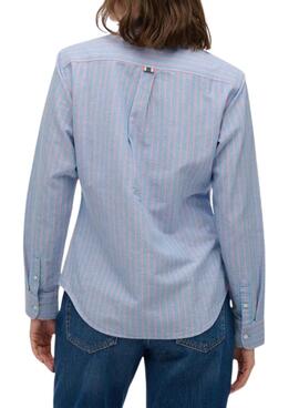 Chemise Superdry slim Oxford à rayures bleues pour femme