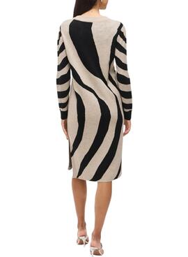 Robe Vila Vitif en jacquard camel pour femme