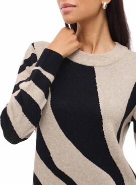 Robe Vila Vitif en jacquard camel pour femme