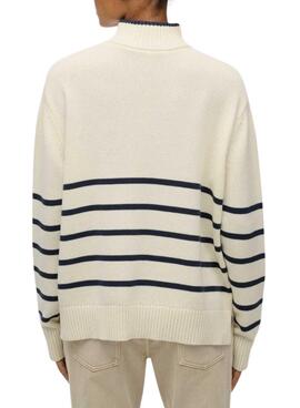 Maillot Superdry beige à col zippé pour femme