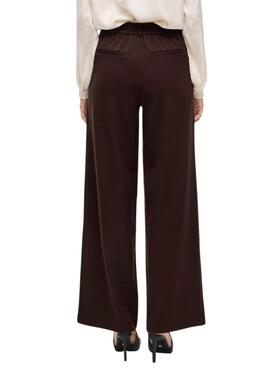 Pantalon Vila Vivarone marron pour femme
